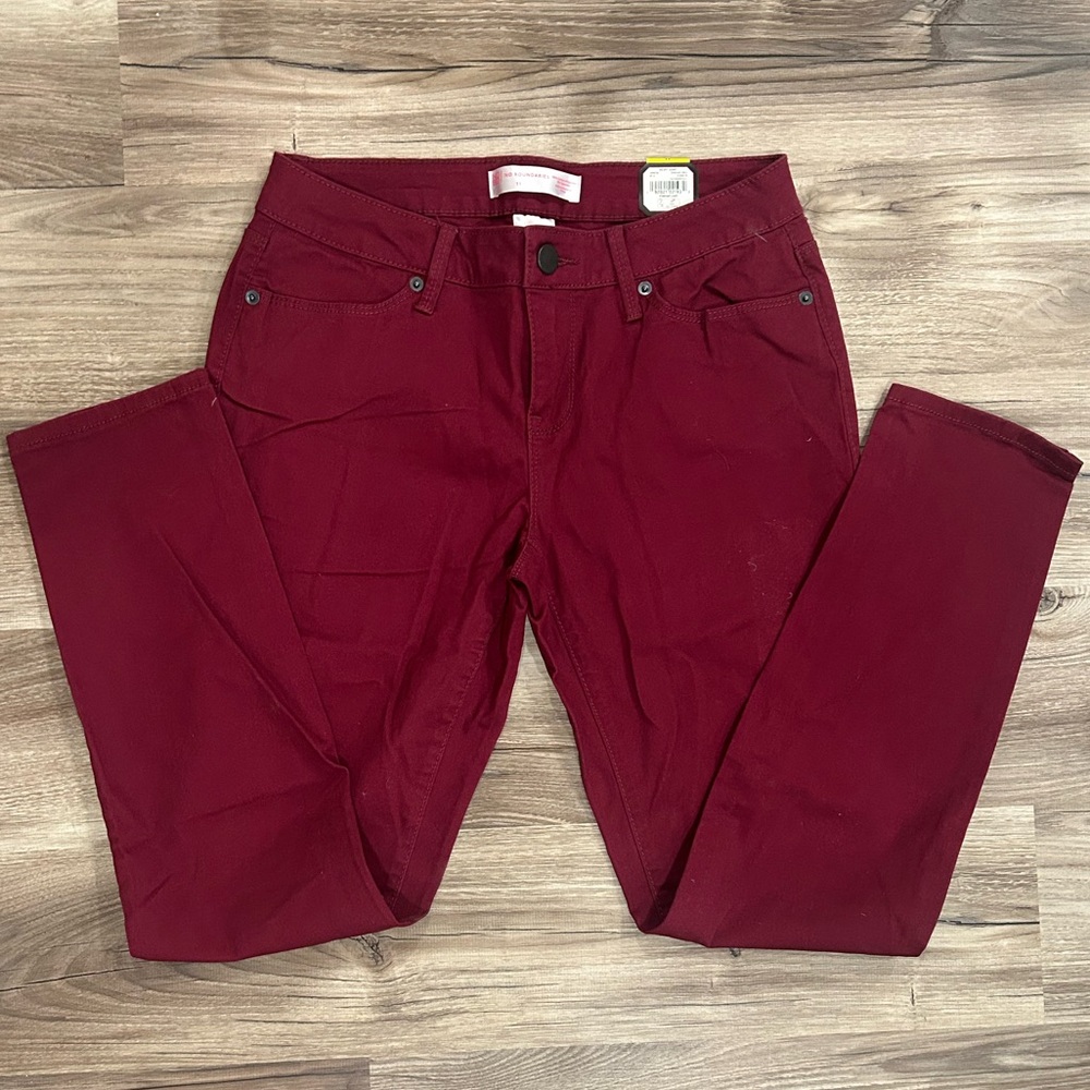 No Boundaries Red Straight Leg Pants